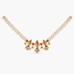 Matsya Pearl String Statement Silver Necklace