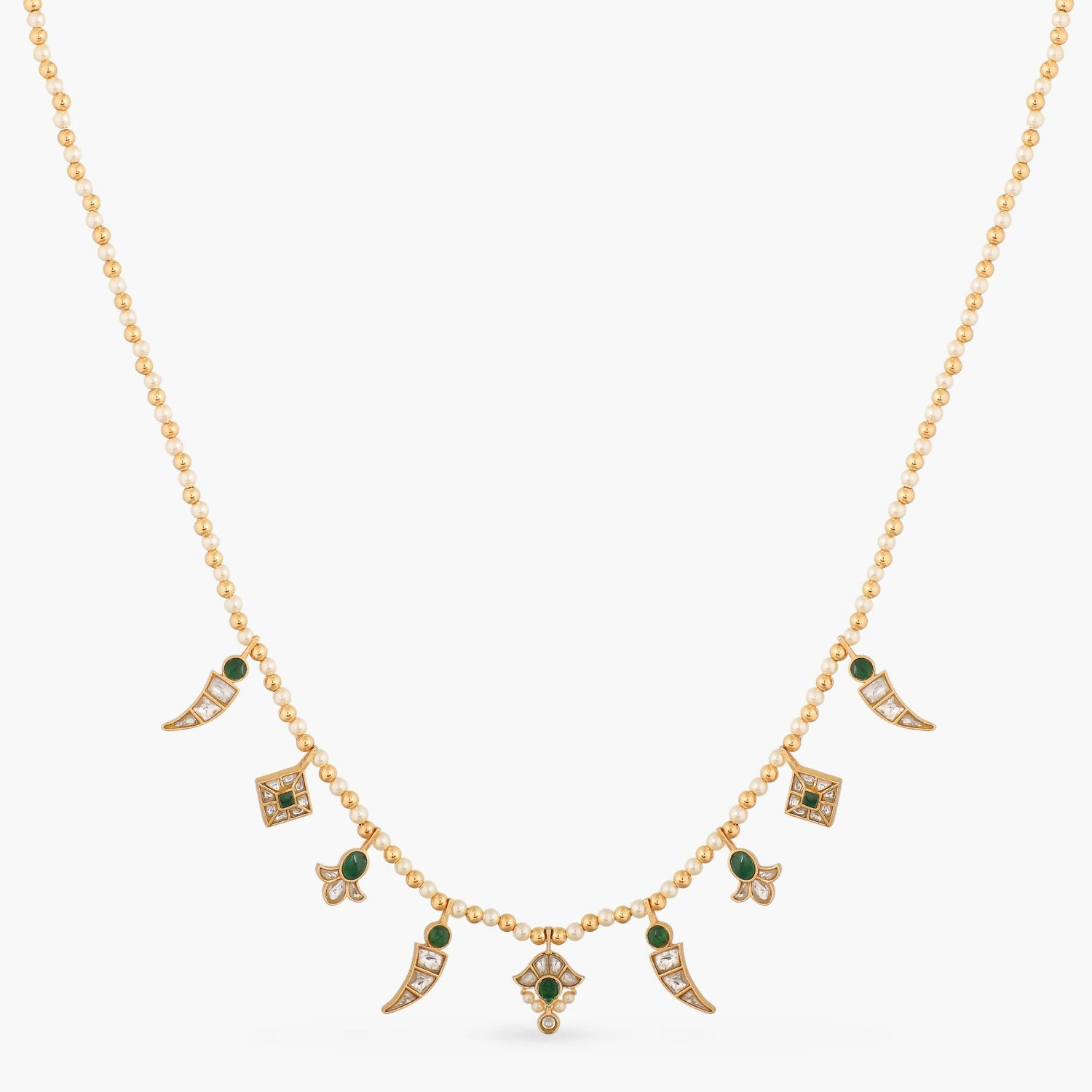 Anne Floral Jadau Silver Necklace