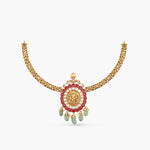 Necklaces Laavin Kempu Jadau Antique Hasli Silver Necklace