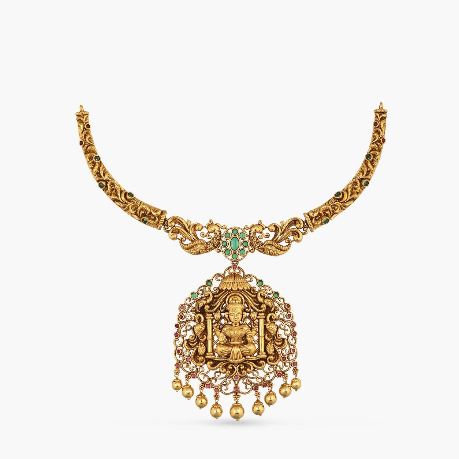 Necklaces Kriya Nakshi Antique Hasli Silver Necklace