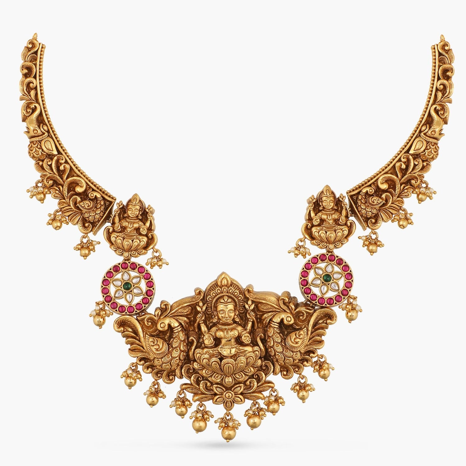 Necklaces Videhi Antique Nakshi Hasli Silver Necklace