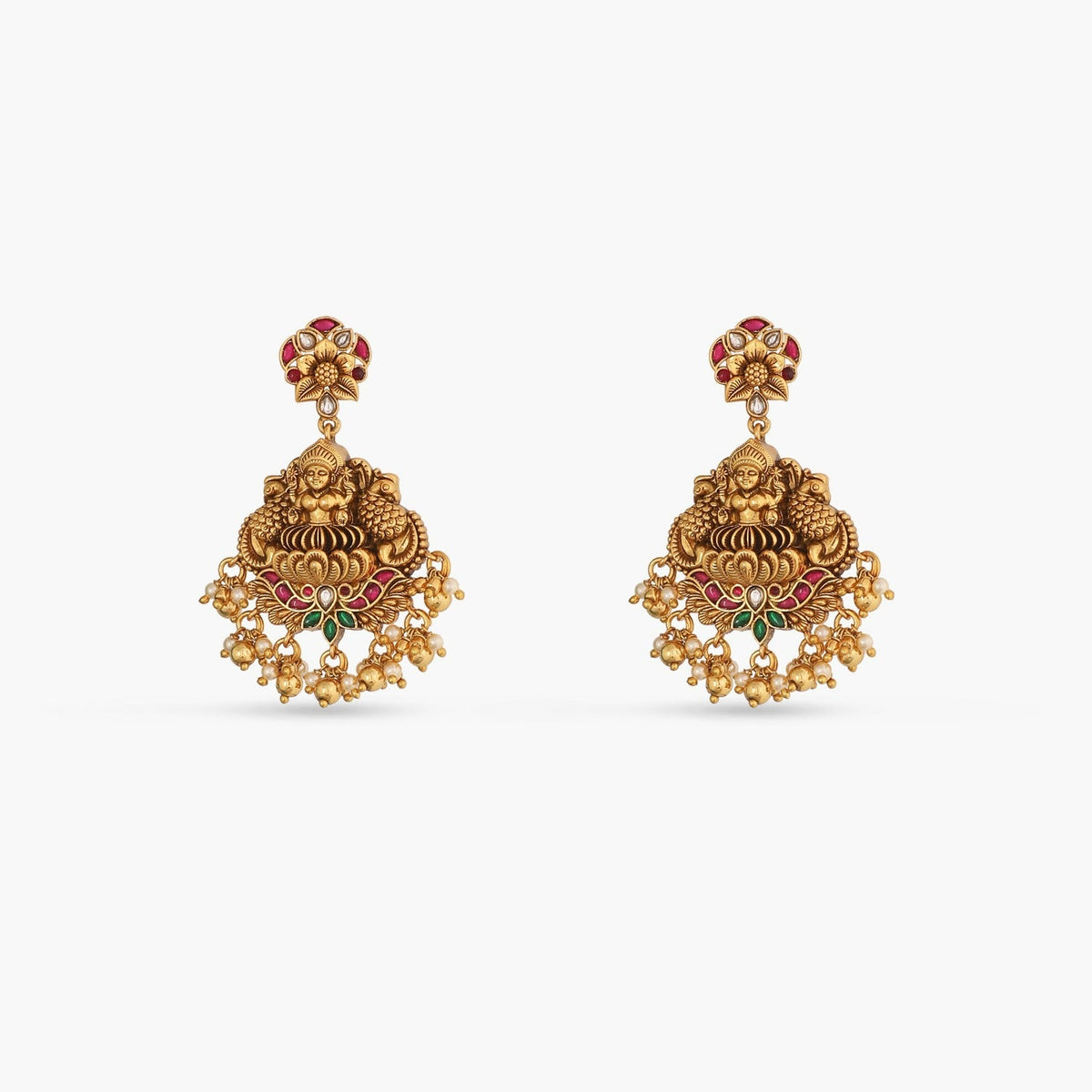 Necklaces Aadtri Antique Temple Silver Necklace Set
