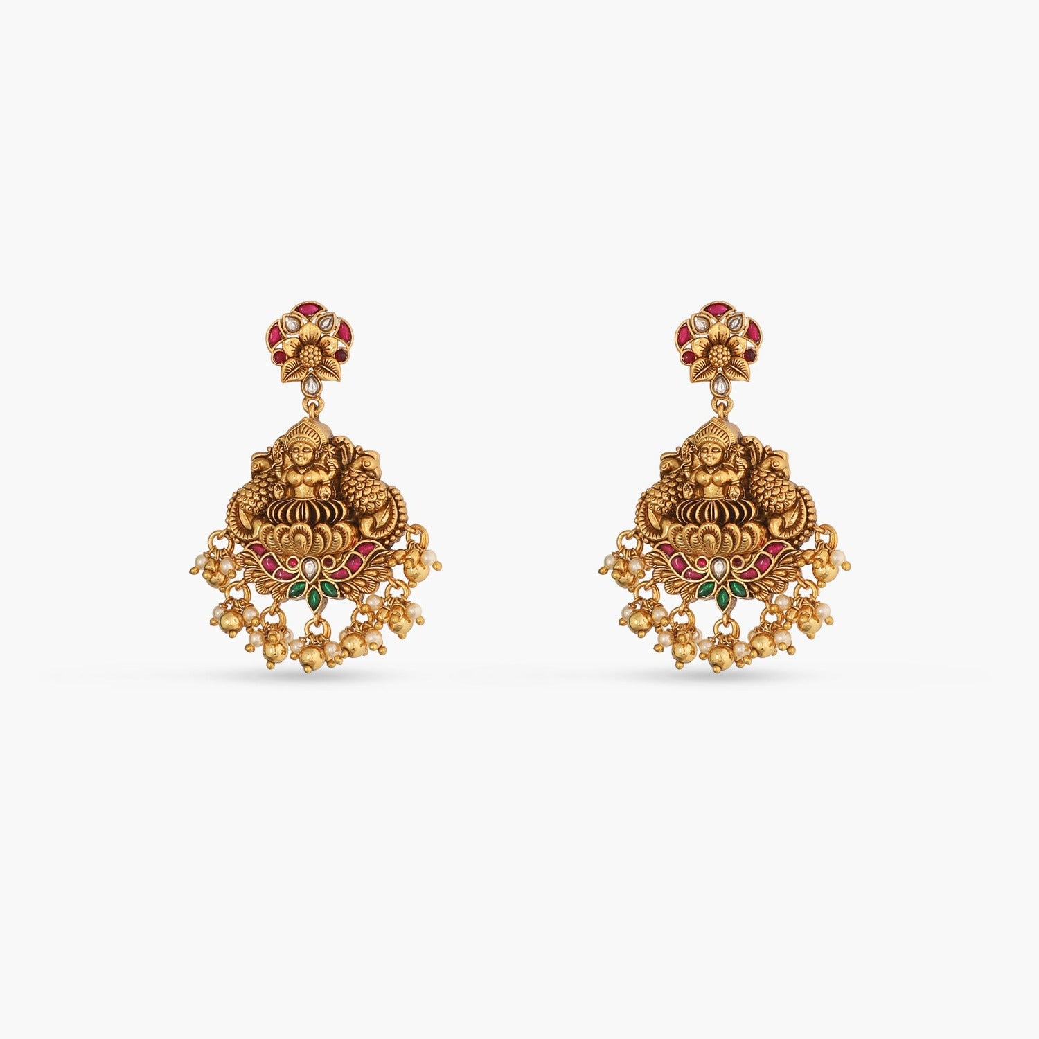 Necklaces Aadtri Antique Temple Silver Necklace Set