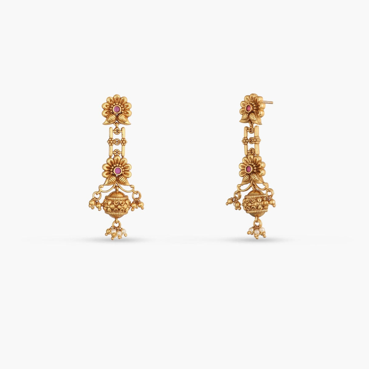 Necklaces Swara Floral Link Silver Necklace Set