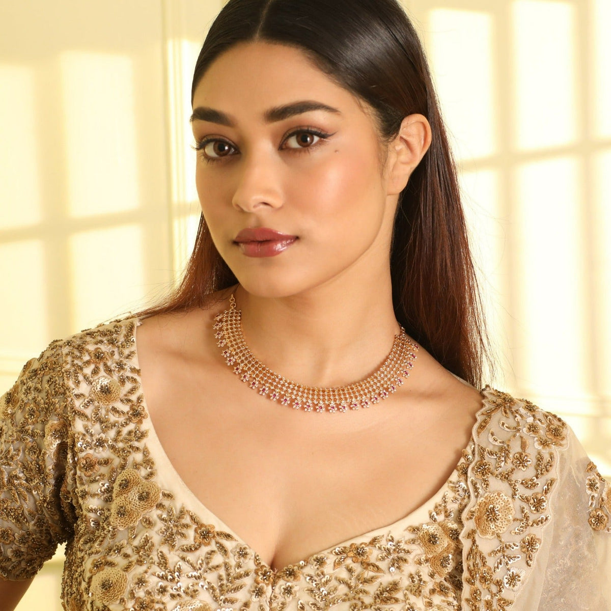 Necklaces Regal CZ Grand Silver Necklace