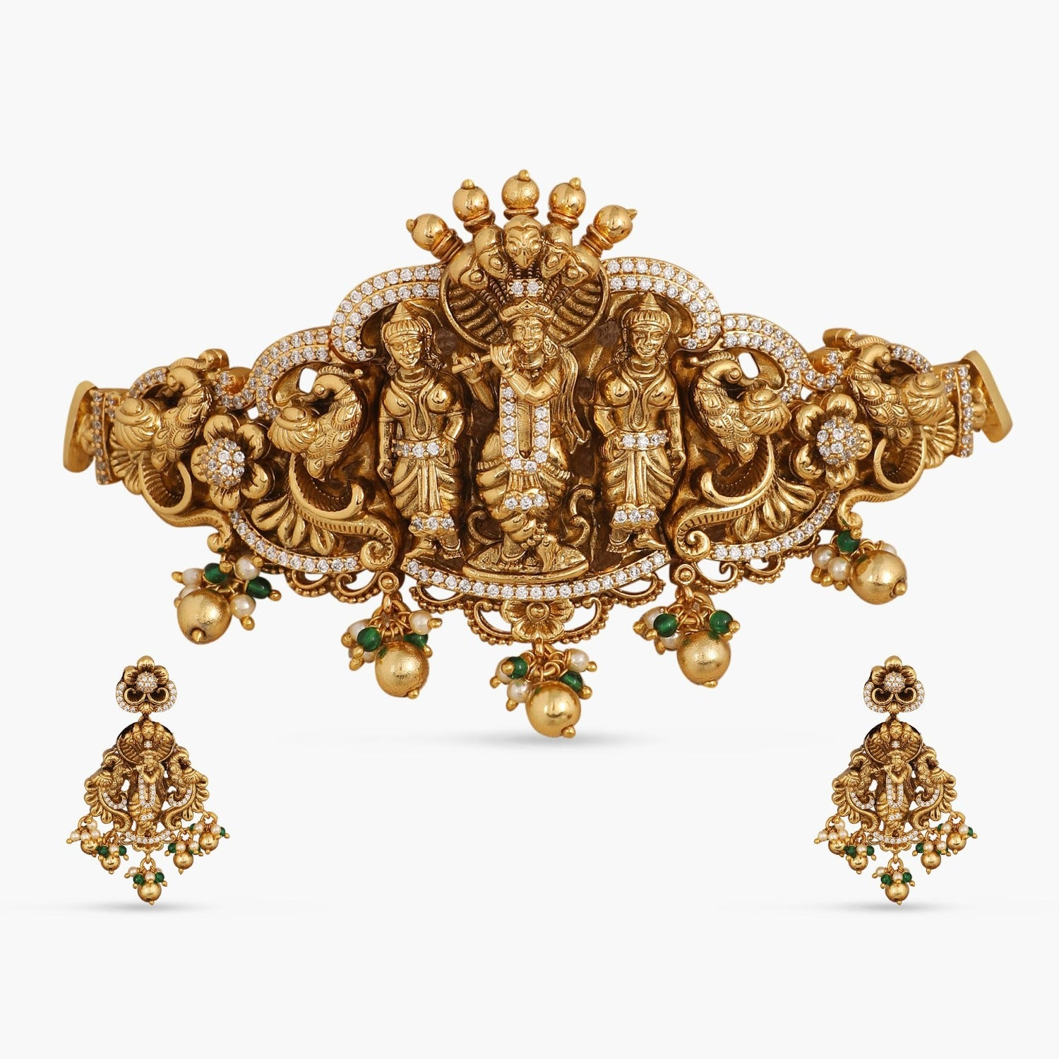 Necklaces Ananta Temple Antique Silver Choker Set