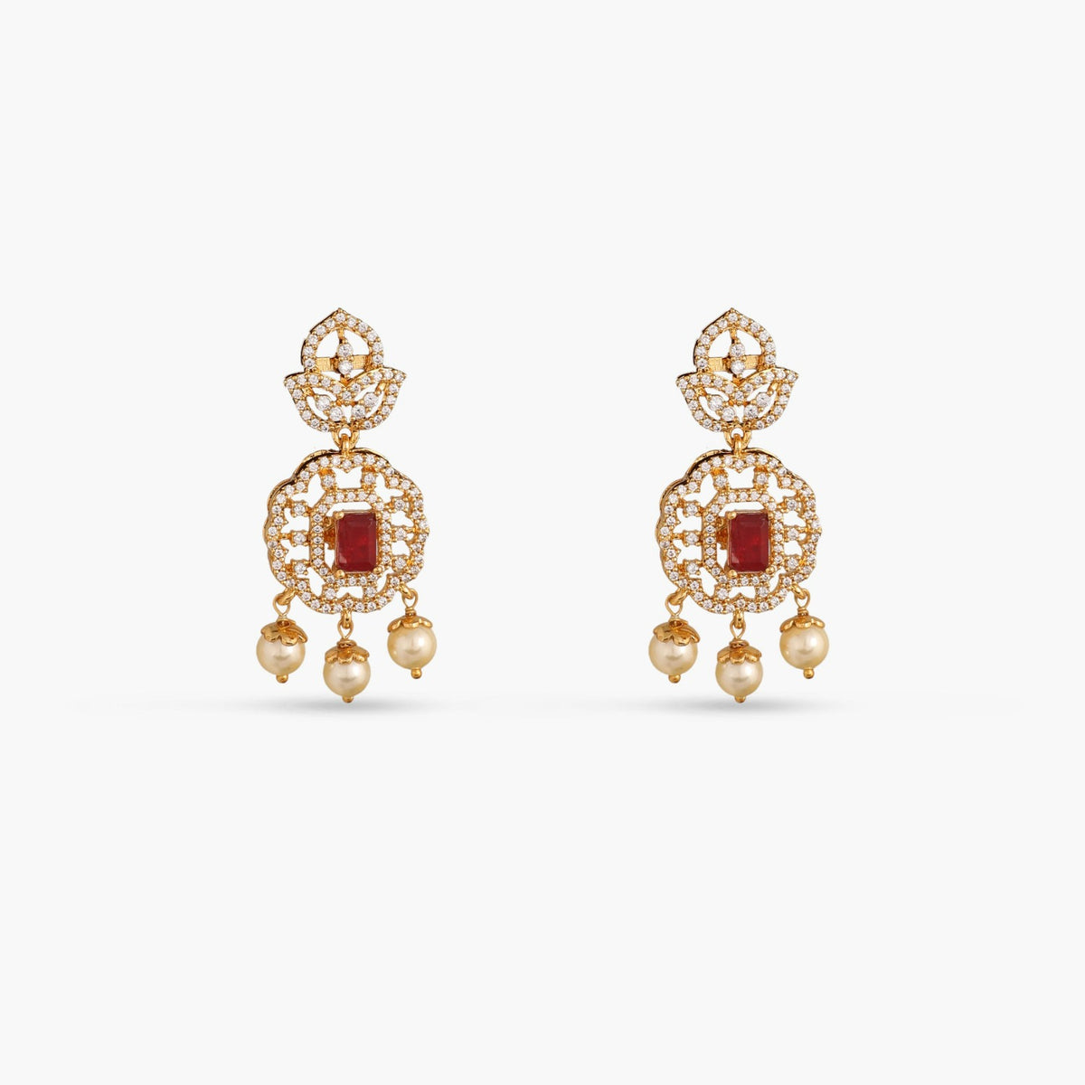 Square Floral Classic CZ Interchangeable Silver Choker Set