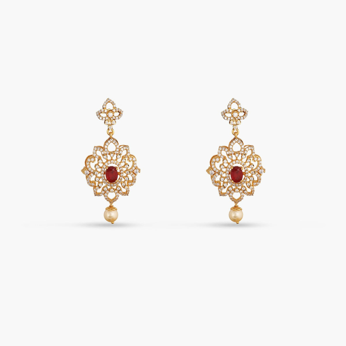 Floral Petal Classic CZ Interchangeable Silver Choker Set