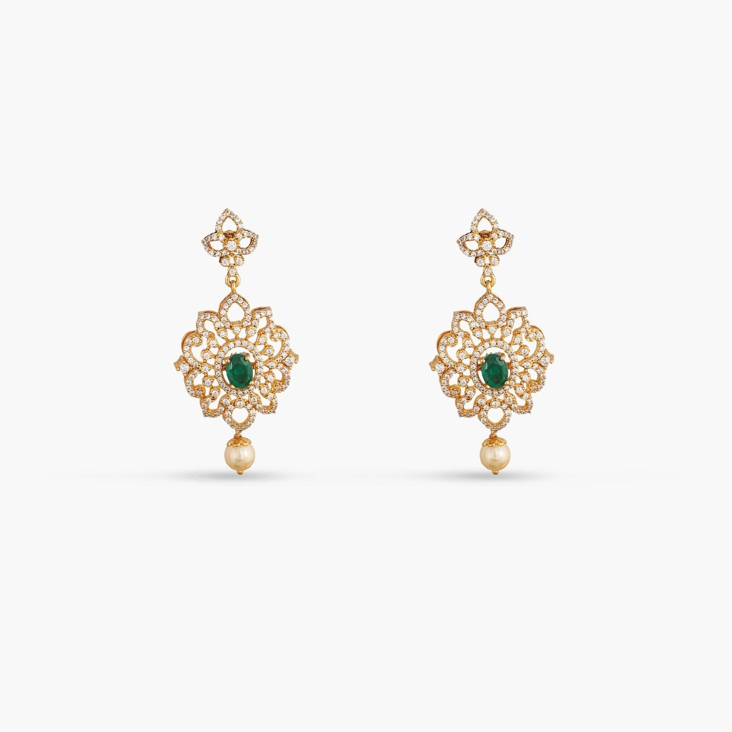 Necklaces Floral Petal Classic CZ Interchangeable Silver Choker Set