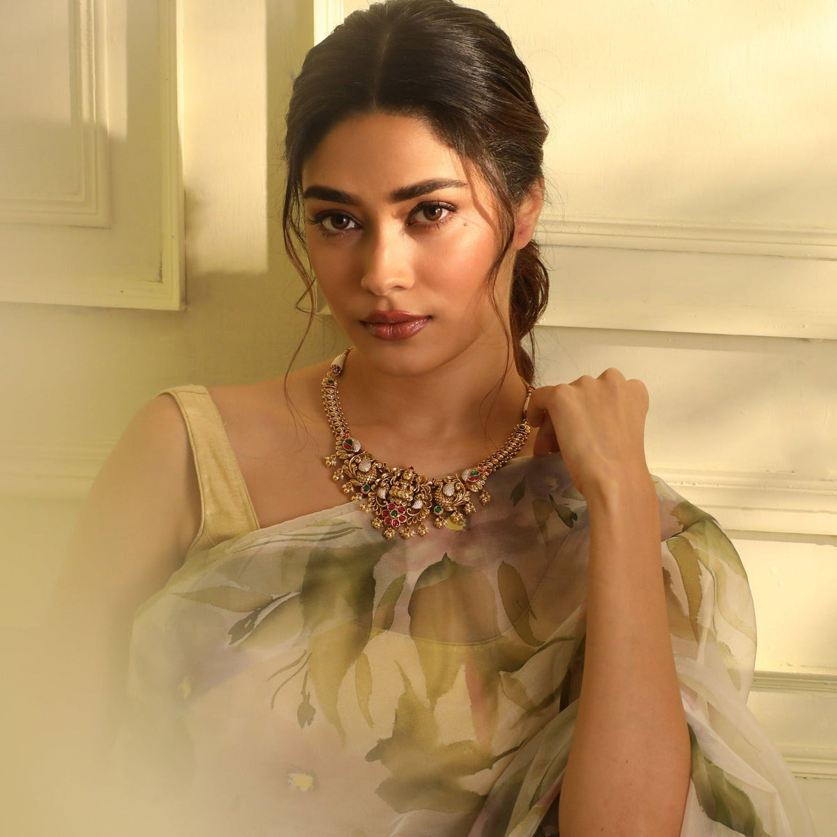 Necklaces Soumya Kempu Antique Nakshi Silver Choker