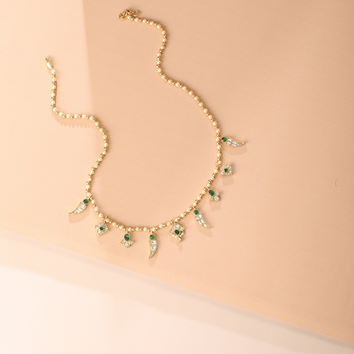 Necklaces Anne Floral Jadau Silver Necklace
