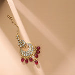 Hair Accessories Hyrah Gold Plated Jadau Silver Maang Tikka