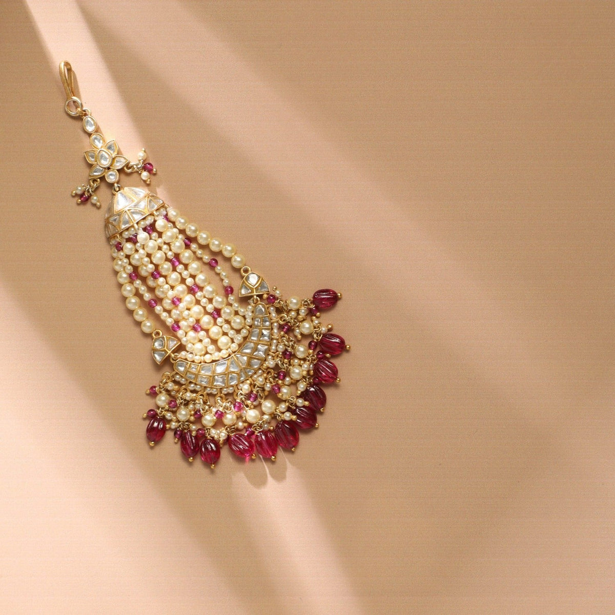 Hair Accessories Pearl Classic Silver Jhoomar Maang Tikka