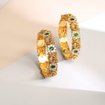 Bangles Round Floral Peacock Classic Kempu Silver Bangles