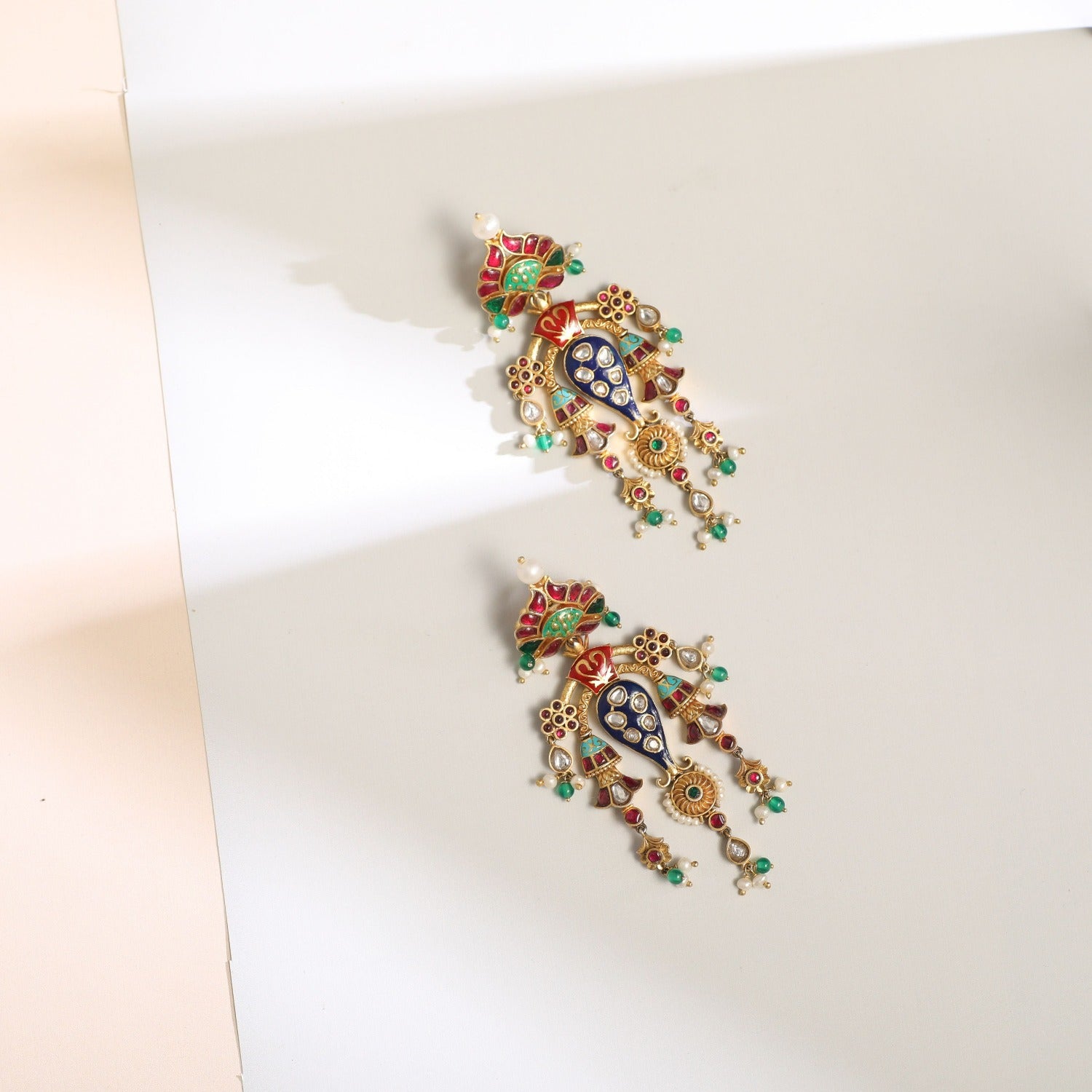 Earrings Akansha Modern Kempu Jadau Statement Drop Earrings