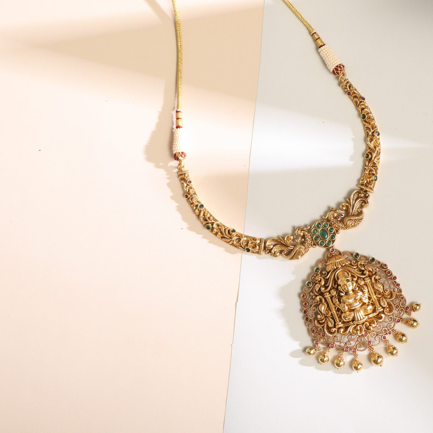 Necklaces Kriya Nakshi Antique Hasli Silver Necklace