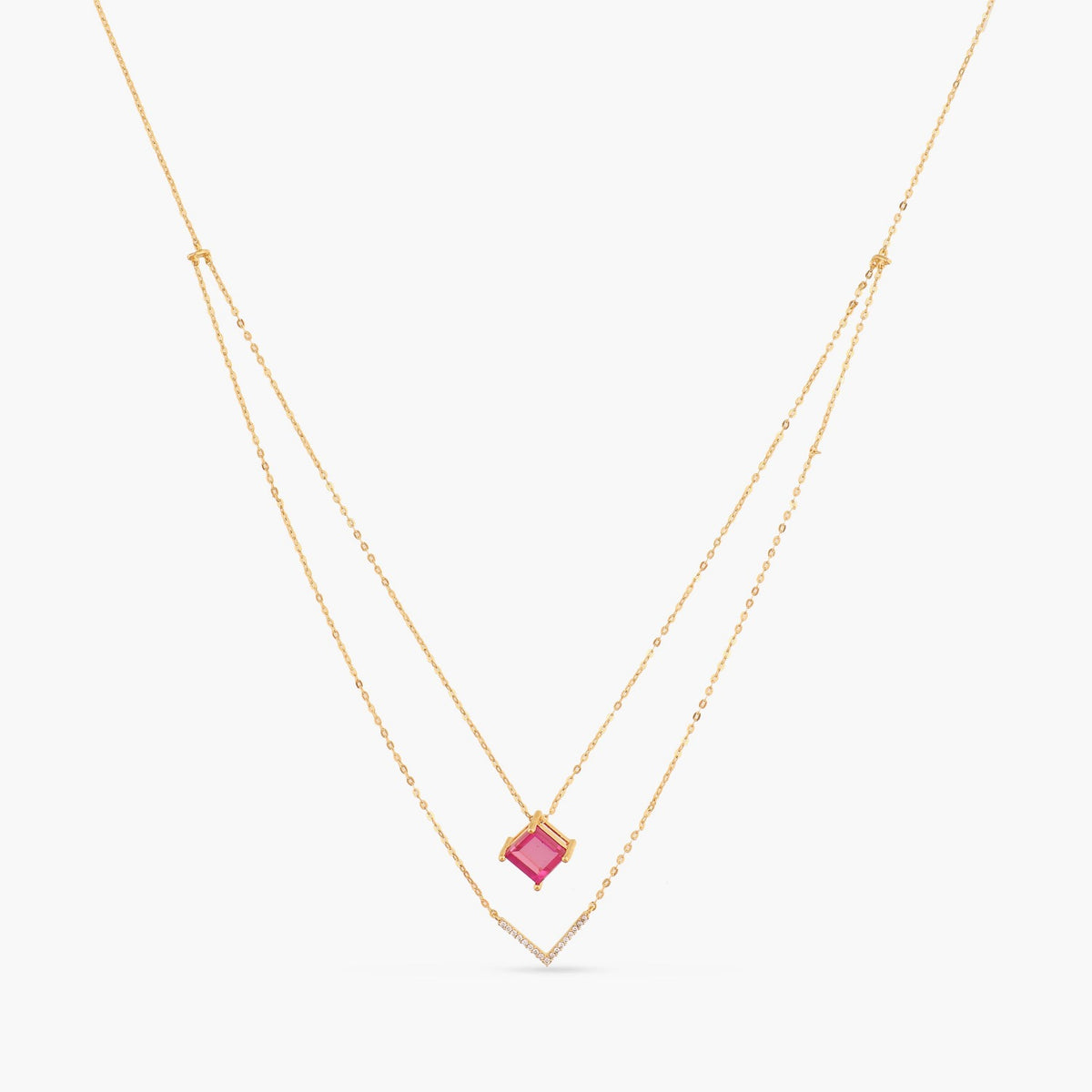 By Your Side CZ Silver Layered Necklace