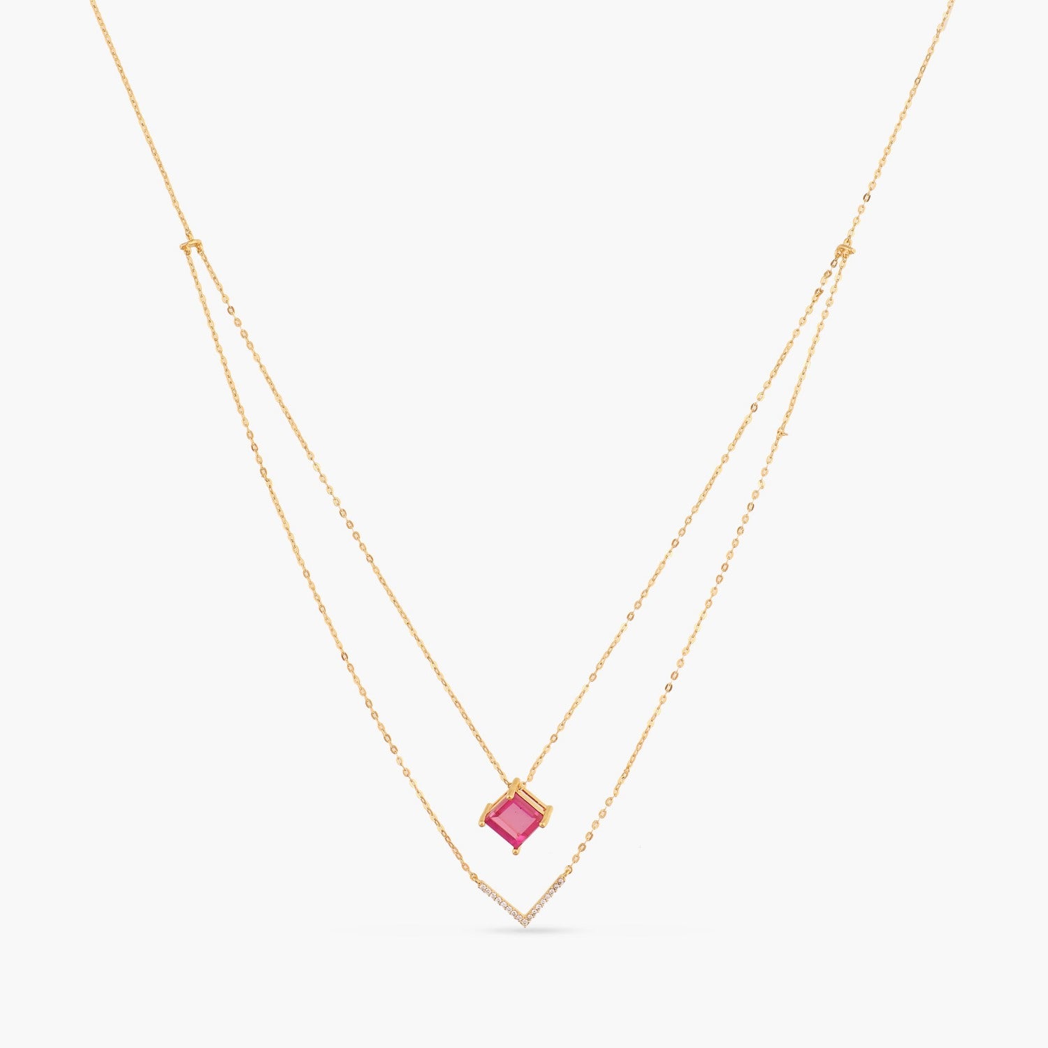 By Your Side CZ Silver Layered Necklace