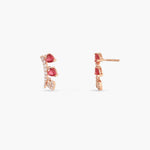 Earrings Heart CZ Charm Silver Cuff Earrings