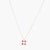 Heart CZ Charms Square Silver Necklace