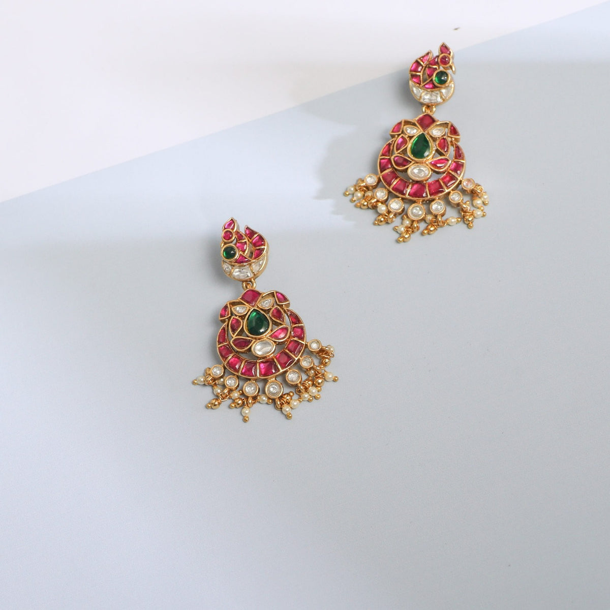 Pearl Floral Silver Drop Earrings