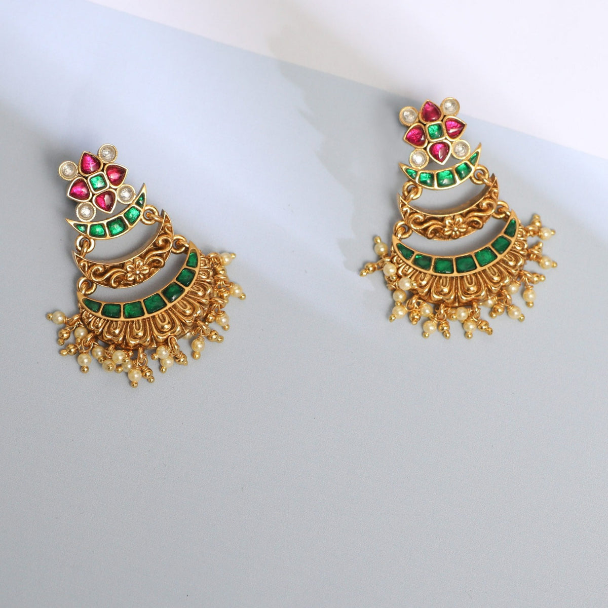 Viny Silver Chaandbali Earrings