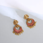 Earrings Subha Nakshi Temple Silver Chaandbali Earrings