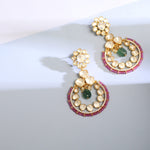Earrings Classic Floral Moissanite Silver Chandbali Earrings