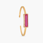 Bracelet By Your Side CZ Charm Silver Cuff Bracelet