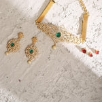 Necklaces Floral Petal Classic CZ Interchangeable Silver Choker Set