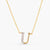 Letter U Alphabet Gold Plated Silver Necklace