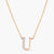 Letter U Alphabet Rose-Gold Plated Silver Necklace