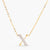 Letter X Alphabet Gold Plated Silver Necklace