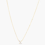 Letter X Alphabet Gold Plated Silver Necklace