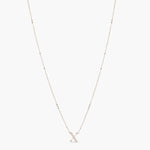 Letter X Alphabet White-Gold Plated Silver Necklace