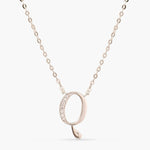 Letter Q Alphabet White-Gold Plated Silver Necklace