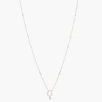 Letter Q Alphabet White-Gold Plated Silver Necklace