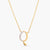 Letter Q Alphabet Gold Plated Silver Necklace