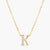 Letter K Alphabet Gold Plated Silver Necklace