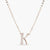 Letter K Alphabet White-Gold Plated Silver Necklace