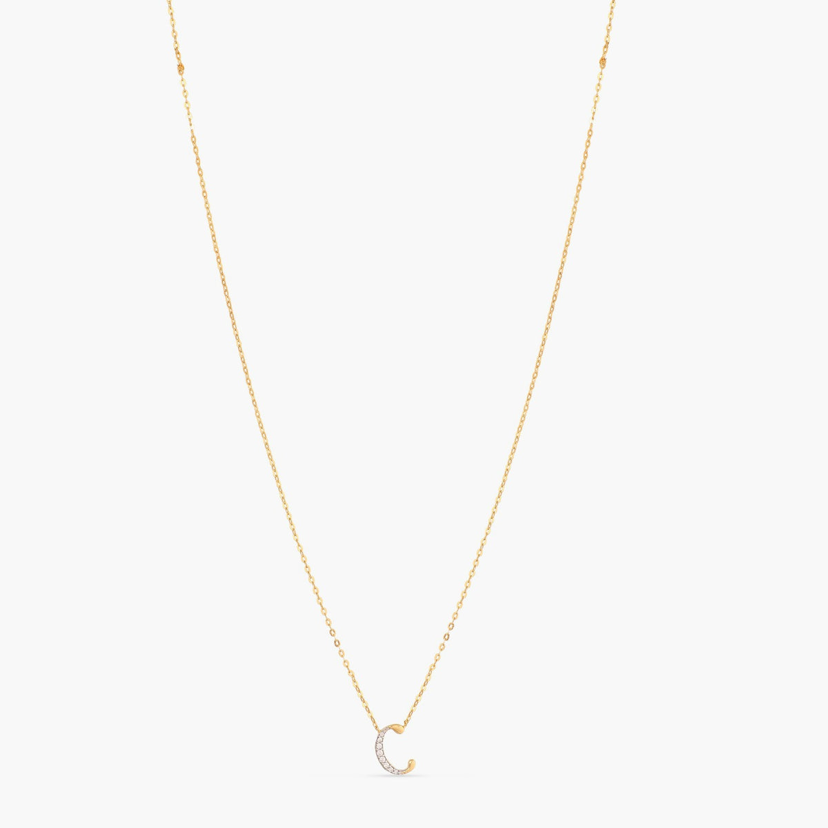 Letter C Alphabet Gold Plated Silver Necklace
