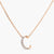 Letter C Alphabet Rose-Gold Plated Silver Necklace