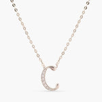 Letter C  Alphabet White-Gold Plated Silver Necklace
