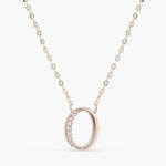 Letter O Alphabet White-Gold Plated Silver Necklace