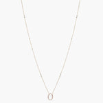 Letter O Alphabet White-Gold Plated Silver Necklace