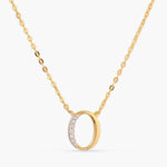 Letter O Alphabet Gold Plated Silver Necklace