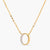 Letter O Alphabet Gold Plated Silver Necklace