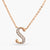 Letter S Alphabet Rose-Gold Plated Silver Necklace