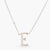 Letter E Alphabet White-Gold Plated Silver Necklace