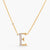 Letter E Alphabet Gold Plated Silver Necklace